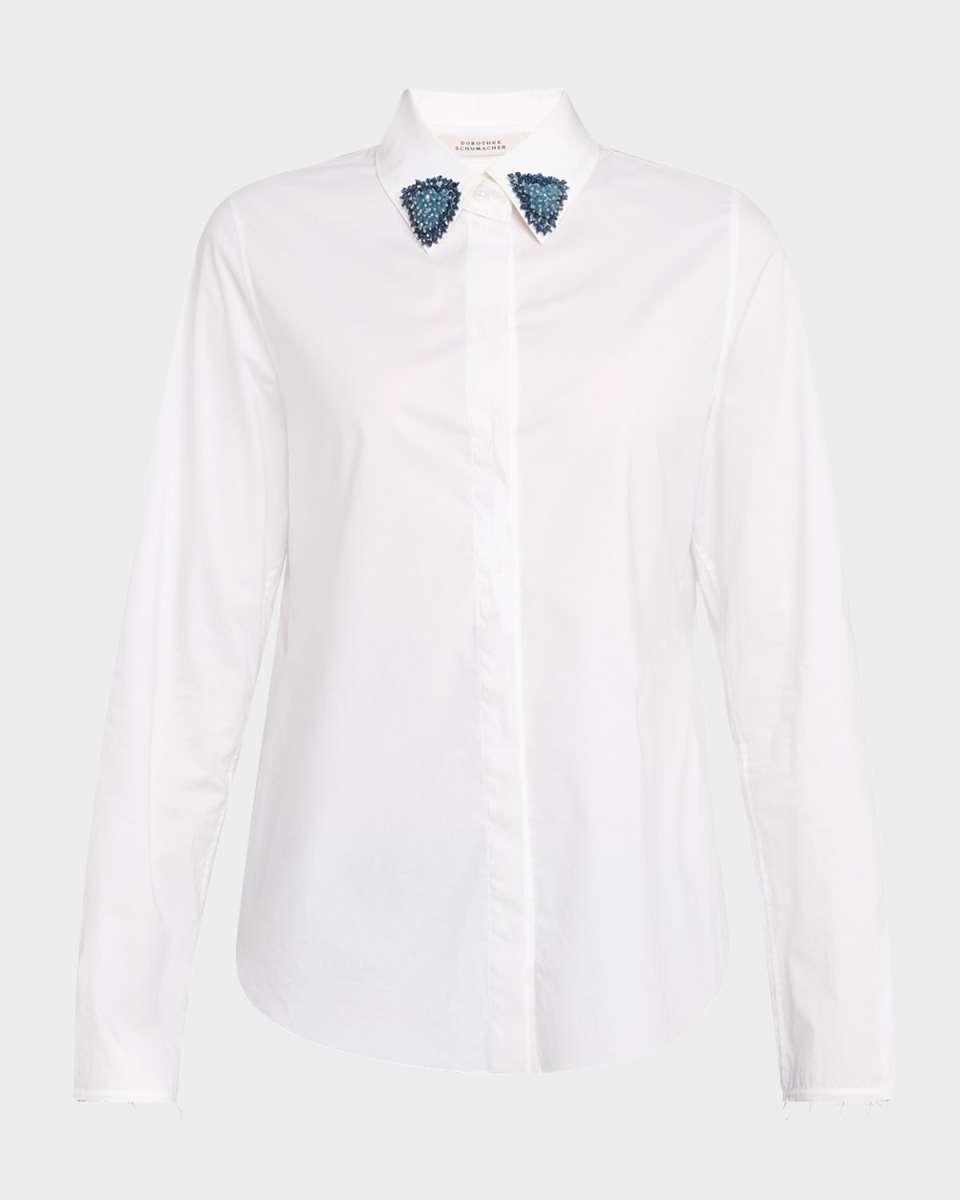 Pure Power Bead-Embellished Poplin Blouse